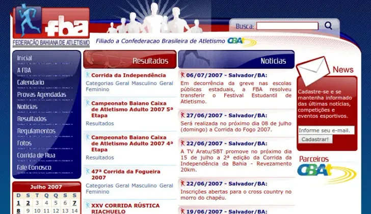Print da home do site fba.org.br